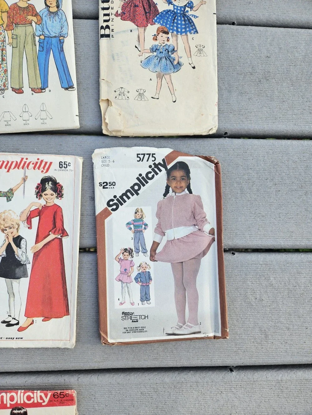 24 Vintage 60s/70s Girls Sewing Patterns- Sz 5-6 Boho Retro Unchecked
